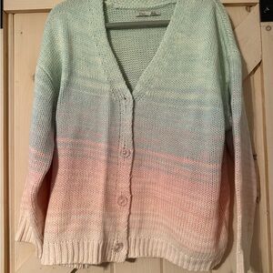 Dex Mint and Peach Gradient Cardigan Size XL